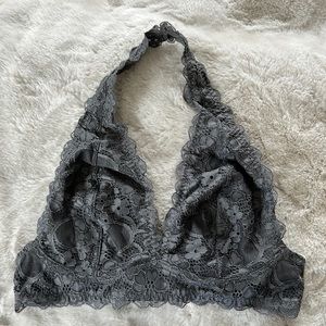 Free People Intimately Grey Lacey Halter Bralette